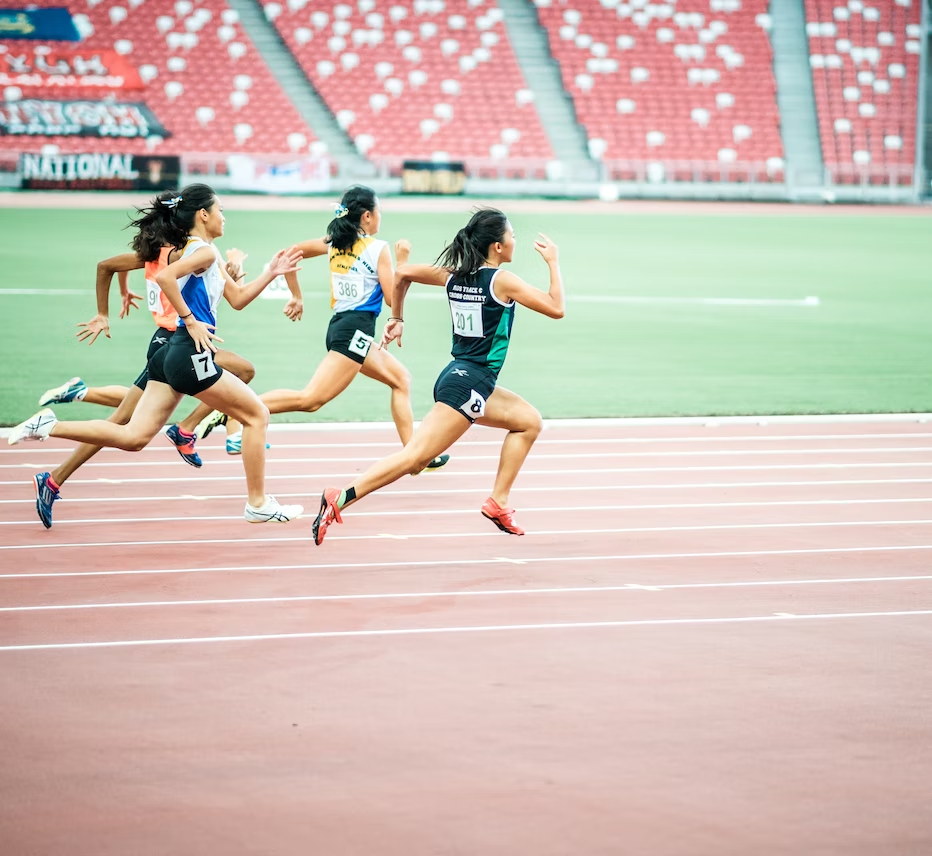 women running a sprint