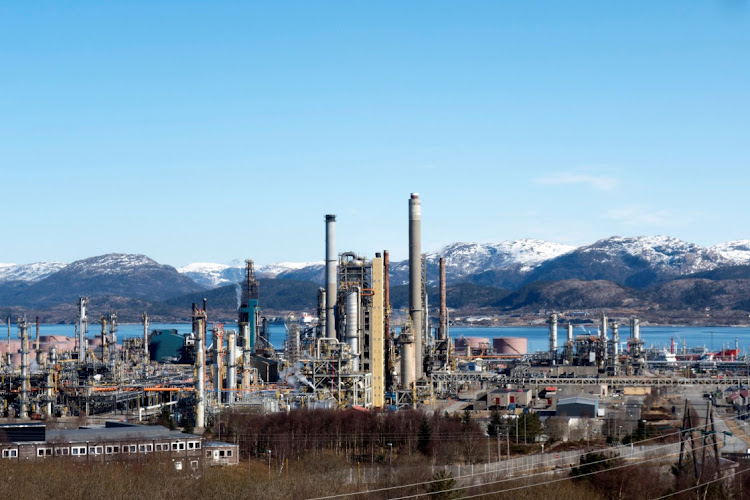 A general view of the oil refinery in Mongstad.