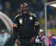 Dan Malesela coach of Marumo Gallants during the 2022 Nedbank Cup final against Mamelodi Sundowns at Royal Bafokeng Stadium. 