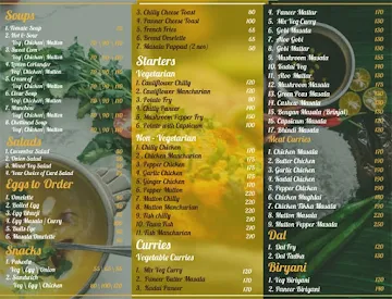 The Baron menu 