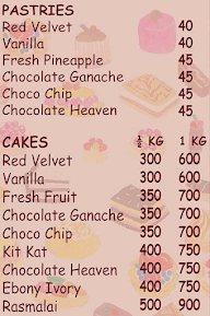 Dream's Cake menu 2