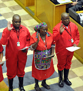 EFF leader Julius Malema taking the Oath of Office during the swearing in of Members of Parliament. 21/05/2014, Elmond jiyane. GCIS