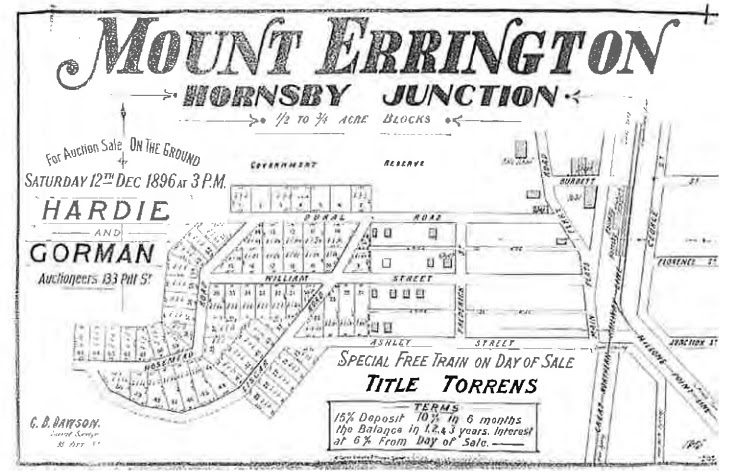 The area including Rosemead Road, was first offered for sale in 1896