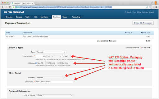 FreeAgent Transaction Explainer