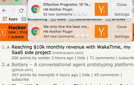 Hacker News Comments Notifier Plugin Preview image 0