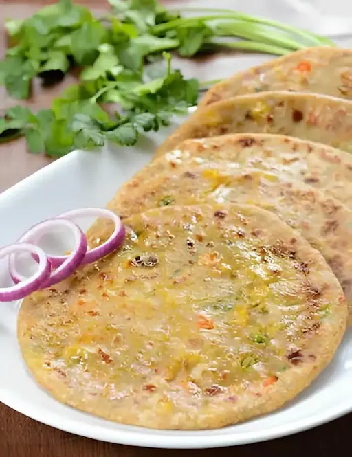 3 Tandoori Mix Veg Paratha With Dahi And Pickle