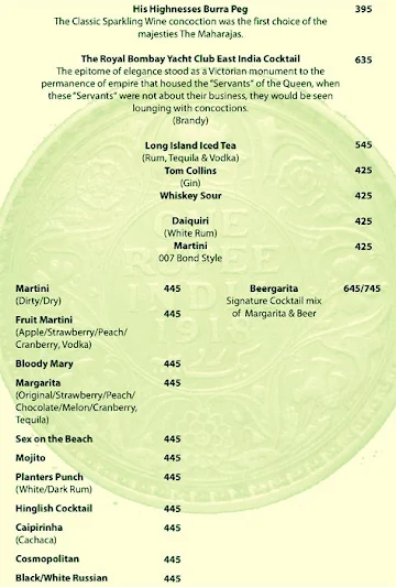 Hinglish - The Colonial Cafe menu 