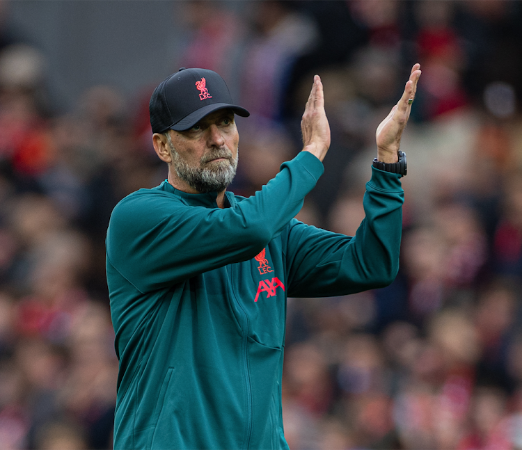 Liverpool's manager Jurgen Klopp applauds supporters during a past match