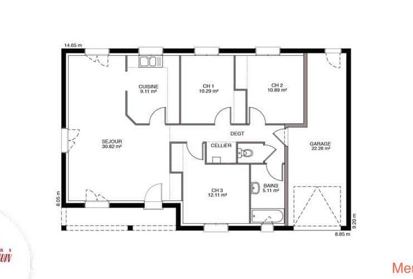  Vente Terrain + Maison - Terrain : 935m² - Maison : 100m² à Fismes (51170) 