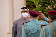 Abu Dhabi's Crown Prince Sheikh Mohammed bin Zayed Al Nahyan receives mourners after the death of President of the United Arab Emirates Sheikh Khalifa bin Zayed Al Nahyan at Al Mushrif Palace in Abu Dhabi, United Arab Emirates, May 14, 2022.