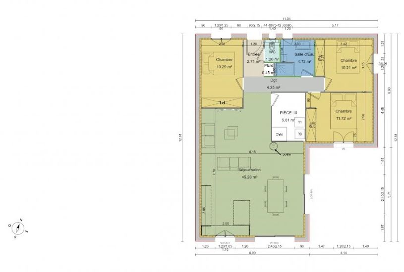  Vente Terrain + Maison - Terrain : 548m² - Maison : 97m² à Sérignan-du-Comtat (84830) 