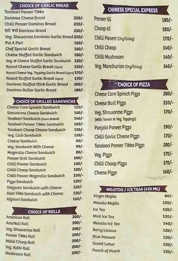 Billu's Hut menu 