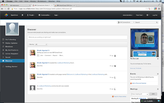 Video Conversations for IBM SmartCloud chrome extension