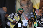 Duduzile Zuma (right) among the supporters who attended the prayer service held in honour of former president Jacob Zuma at People's Park at Moses Mabhida Stadium.