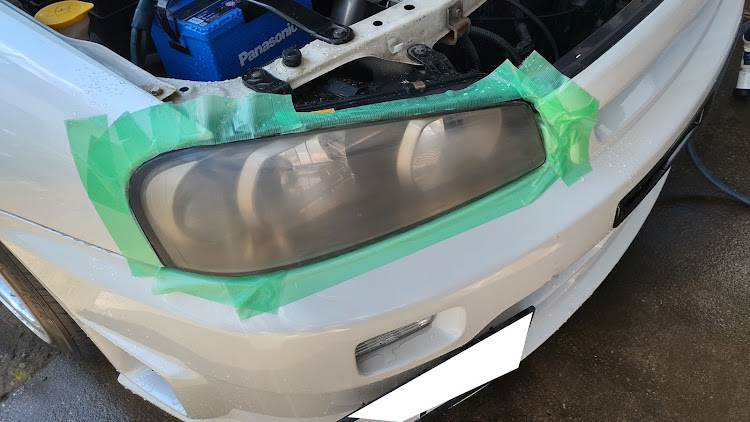 スカイラインの車検に向けて・車検が近い・車検に向けて準備・ヘッドライト磨き・O2センサー交換に関するカスタム事例の投稿画像3枚目