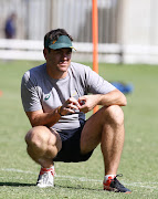 Forwards coach Johann van Graan of South Africa during the Cell C Sharks training session at Growthpoint Kings Park on April 18, 2017 in Durban, South Africa.