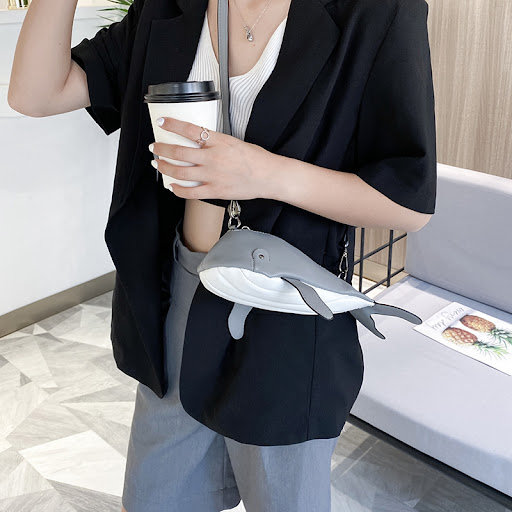 Title 3, Fashion Creative Cute Stereo Whale Shoulder Bag...
