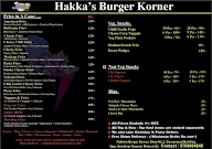 Hakka's Burger Korner menu 1