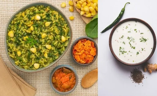 Spinach Corn Khichdi Combo ( Spinach Corn Khichdi+Butter Milk)