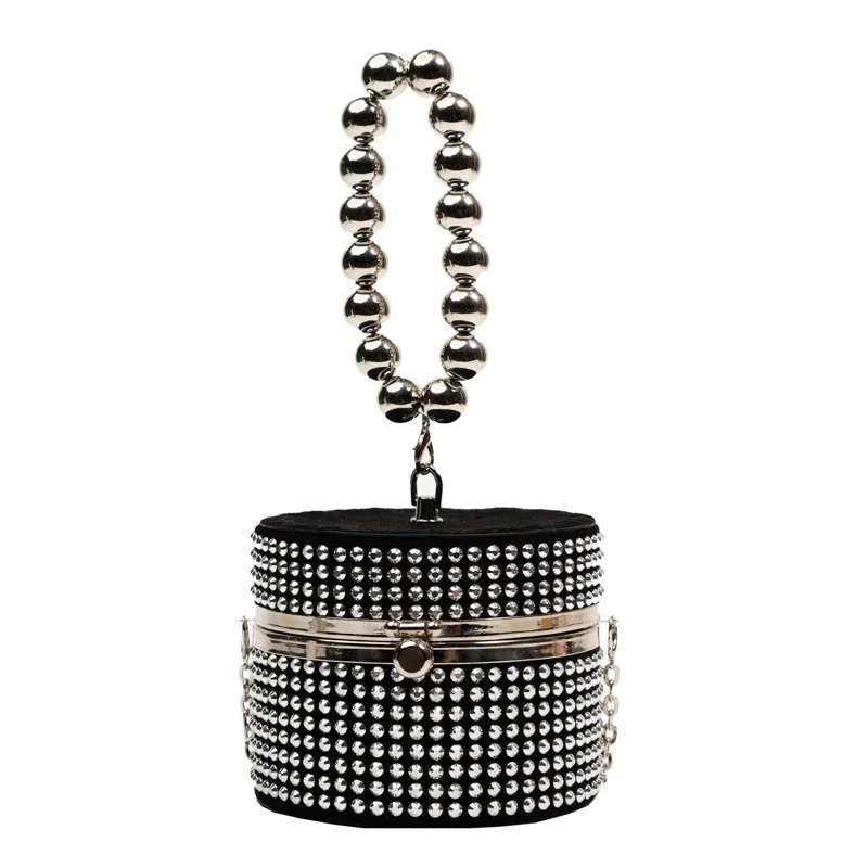 Title 4, Dames Schoudertas Cylinder met Ketting, Strass ...