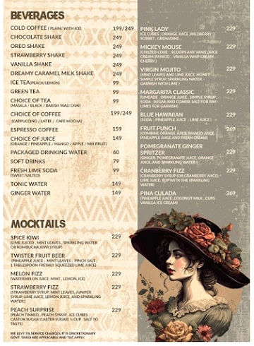 The Trunk Bar & Restaurant menu 