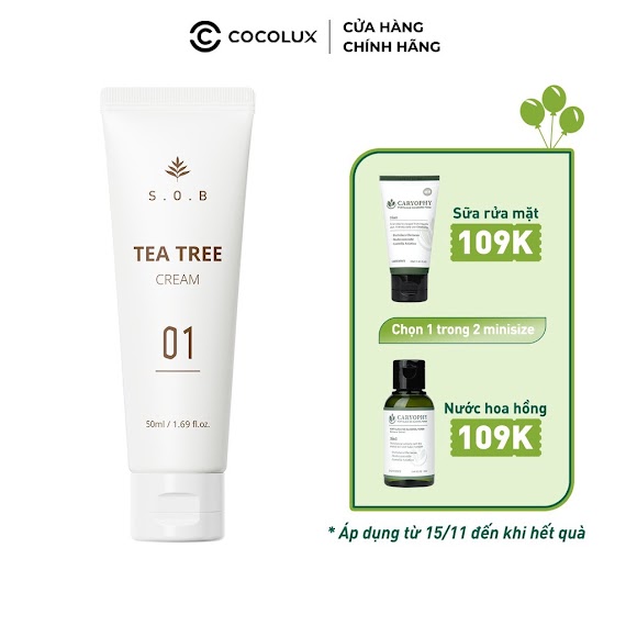 Kem Dưỡng S.o.b Tea Tree Làm Sáng Da Và Giảm Mụn 50Ml Cocolux