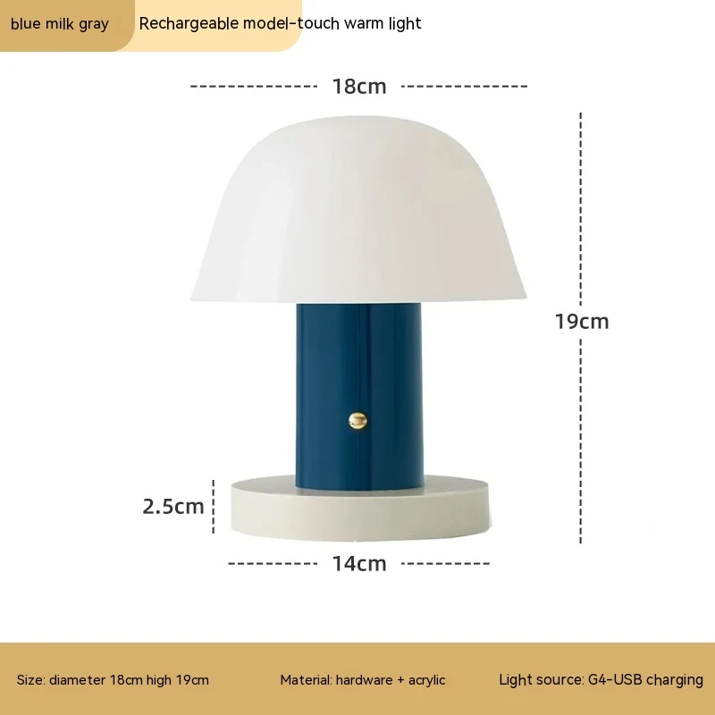 Draadloze touch tafellamp met oplaadfunctie voor je nachtkastje. Sfeervol licht, gemakkelijk opladen.