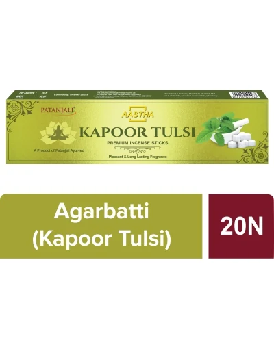 Patanjali Aastha Prem. Agarbatti Kapoor Tulsi-20 N - 36 gm