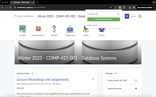 MyCourses Transcript Search