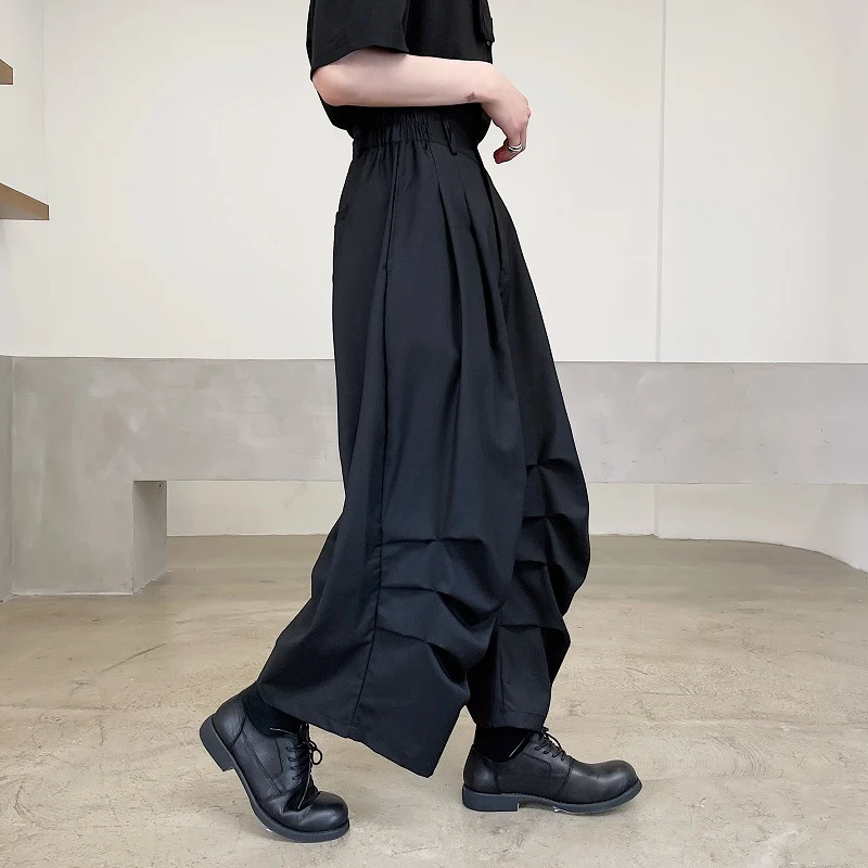 Pantalon Niche Décontracté de Scène Yamamoto Sombre Plissé Court Tendance High Street – Élégance et Confort