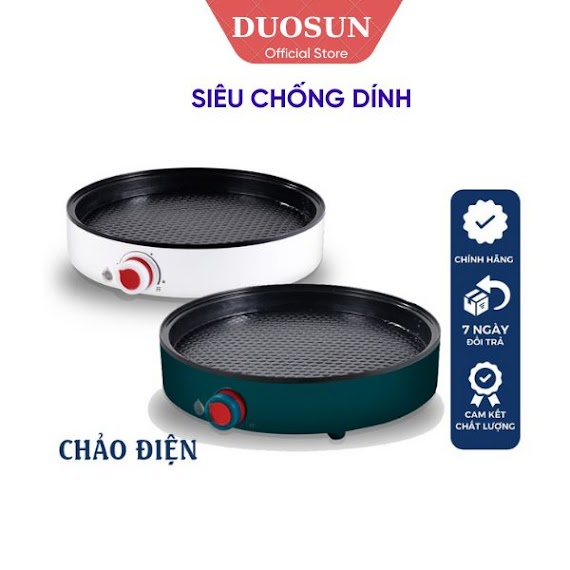 Chảo Điện Chống Dính Đa Năng Duosun Nướng Chiên Xào 26Cm 100W