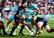 The Springboks' Deon Fourie is tackled by Juan Martin Gonzalez of Argentina In their Test match at Jose Amalfitani Stadium in Buenos Aires on August 5 2023. Fourie has put up his hand for the Boks' World Cup squad.