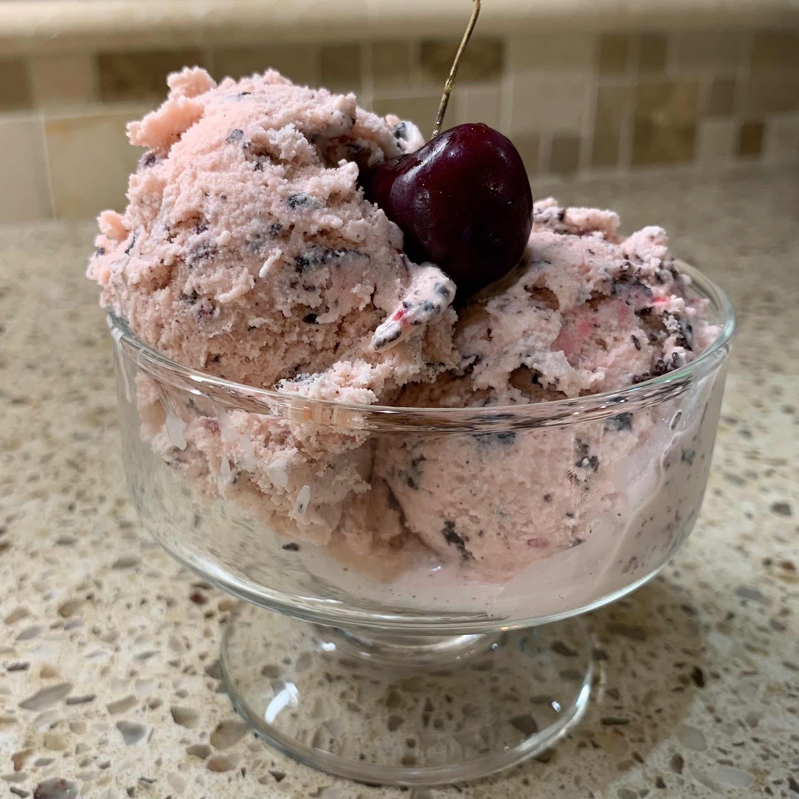 Low Carb Cherry Stracciatella Ice Cream