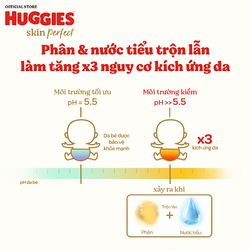 Tã-bỉm dán sơ sinh Huggies Skin Perfect M 46 (5-10kg) + Tặng 3 miếng