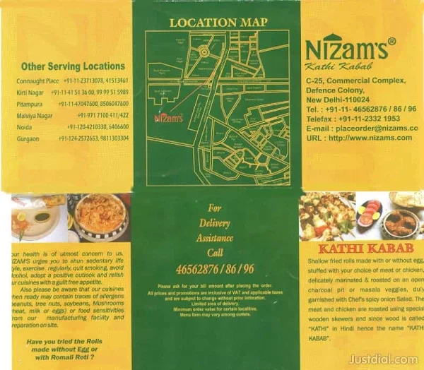 Nizam's Kathi Kabab menu 