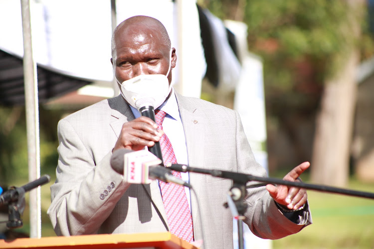 Tourism and wildlife PS Fred Segor during the launch of Nagoya Protocol and unveiling of Lake Bogoria National Game Reserve Management plan on Thursday.