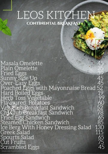 Leos Kitchen menu 