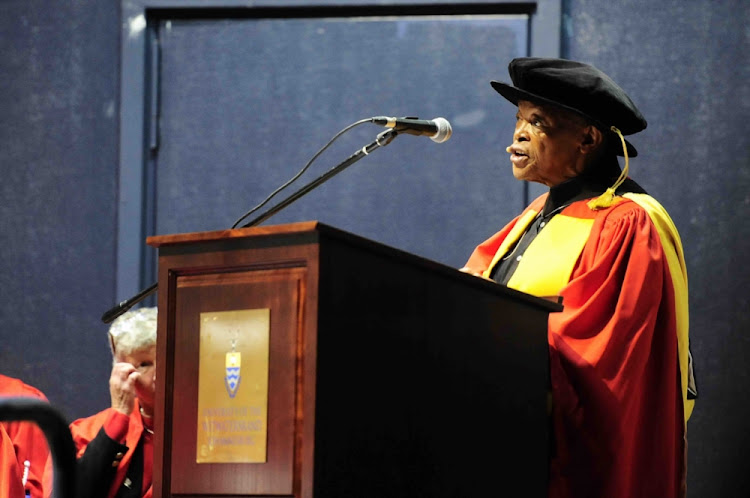 Hugh Masekela was bestowed with a sixth doctorate by Wits University on July 04, 2017 in Johannesburg, South Africa. Masekela was conferred with a doctorate of music for his role as an artist and social activist during apartheid.