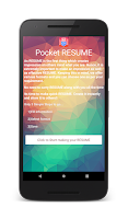 Pocket Resume / CV Builder Screenshot