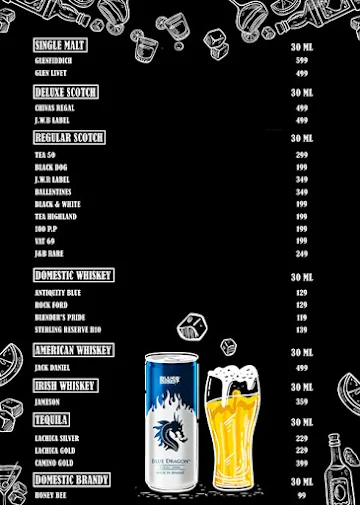 Mugs & Shots menu 