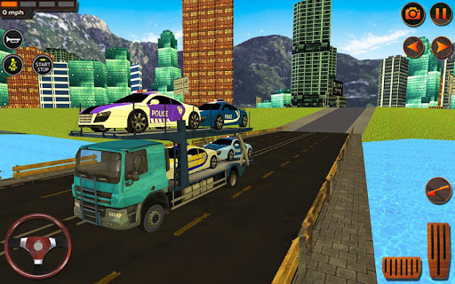 City Police Car Transporter Truck: Trailer Driving screenshots 12