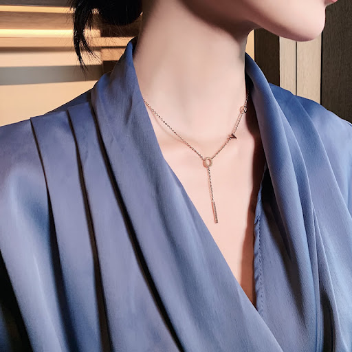 Title 9, Womens alphabet titanium steel necklace
