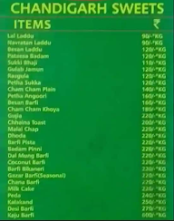 Goyal's Chandigarh Sweets menu 2