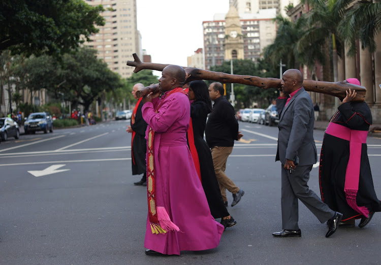 Religious leaders united under the theme "Challenging Indifference" for a morning church service at the City Hall in Durban which was followed by a silent Good Friday procession.