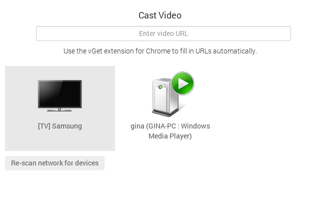 vGet Cast (DLNA Controller) chrome extension