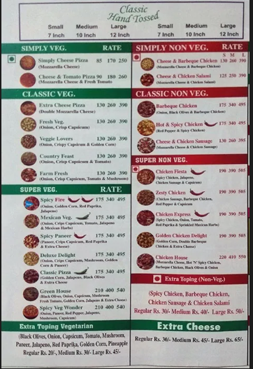 Pizza Yum menu 