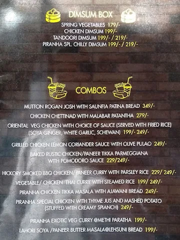 Piranha Lounge & Bar menu 