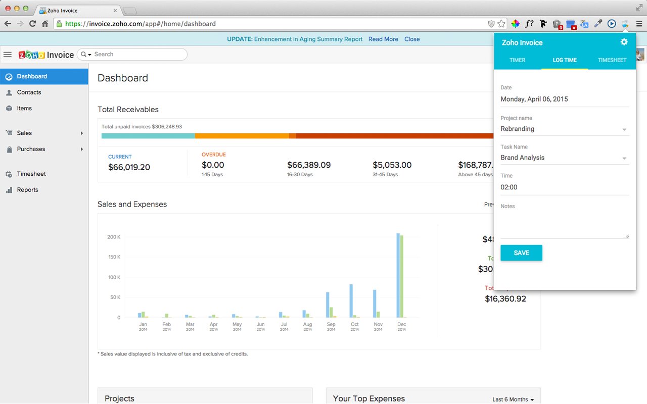 Zoho Invoice Timer Preview image 5