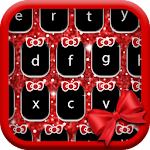 Glitter Red Bow - Keyboard Theme Apk