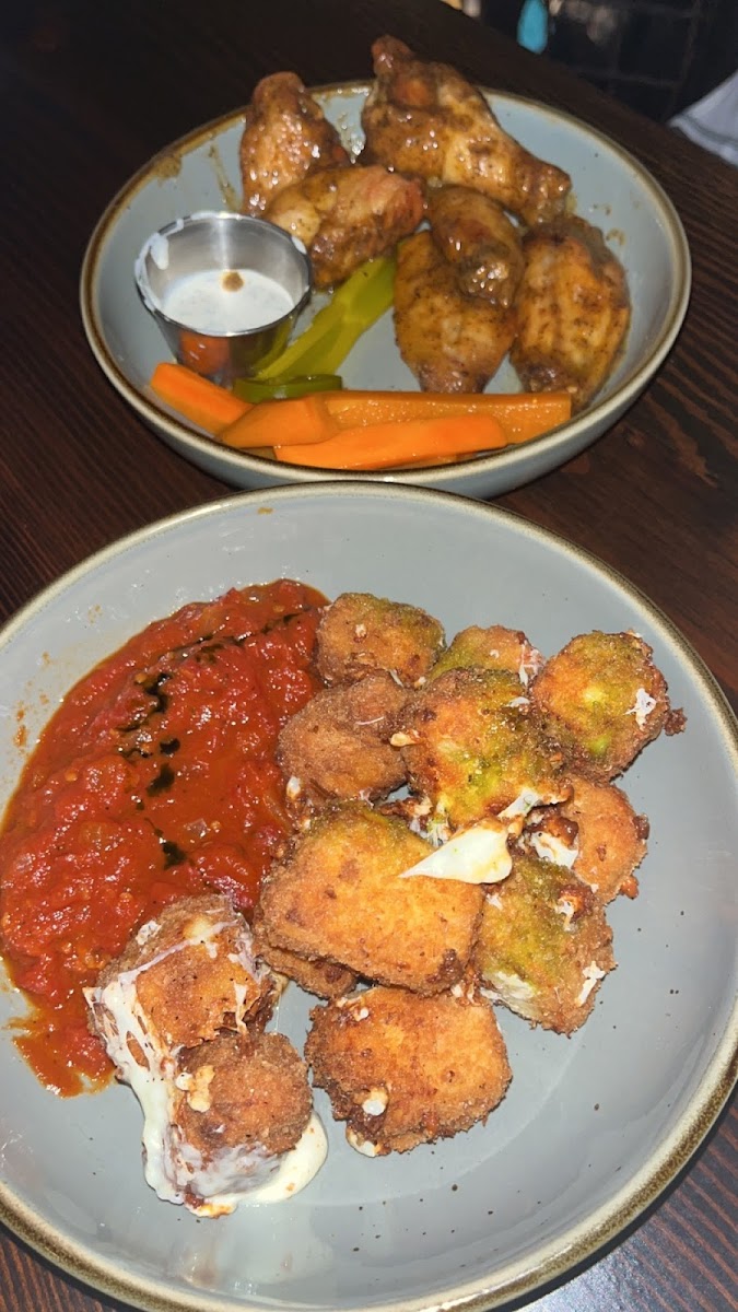 Lemon pepper wings and cheese curds